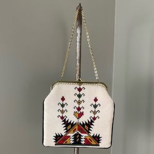1960’s Vintage Embroidered Aztec Handbag